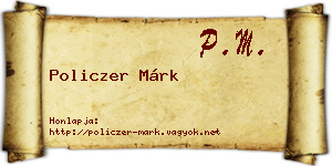 Policzer Márk névjegykártya